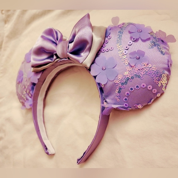 Purple Floral Disney Minnie Ears - Picture 3 of 3